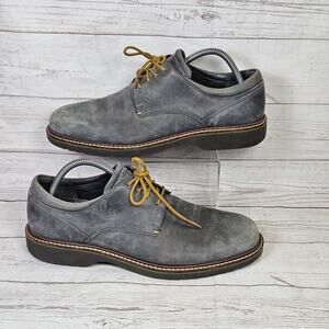 ECCO Ian Lace Men's Casual Derby Shoes Gray US 7.5 Leather Lace Up Comfortable